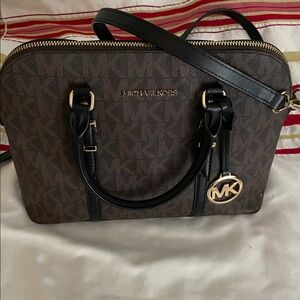 Michael Kors Signature Brown and Black Satchel